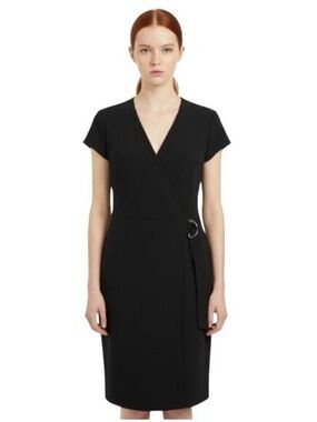 Lafayette 148 belted black dress